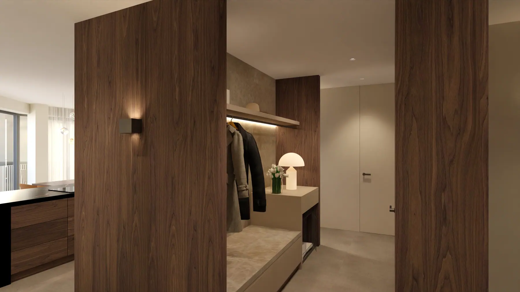 3D-visualisatie van het ontwerp 2, appartement met zeezicht