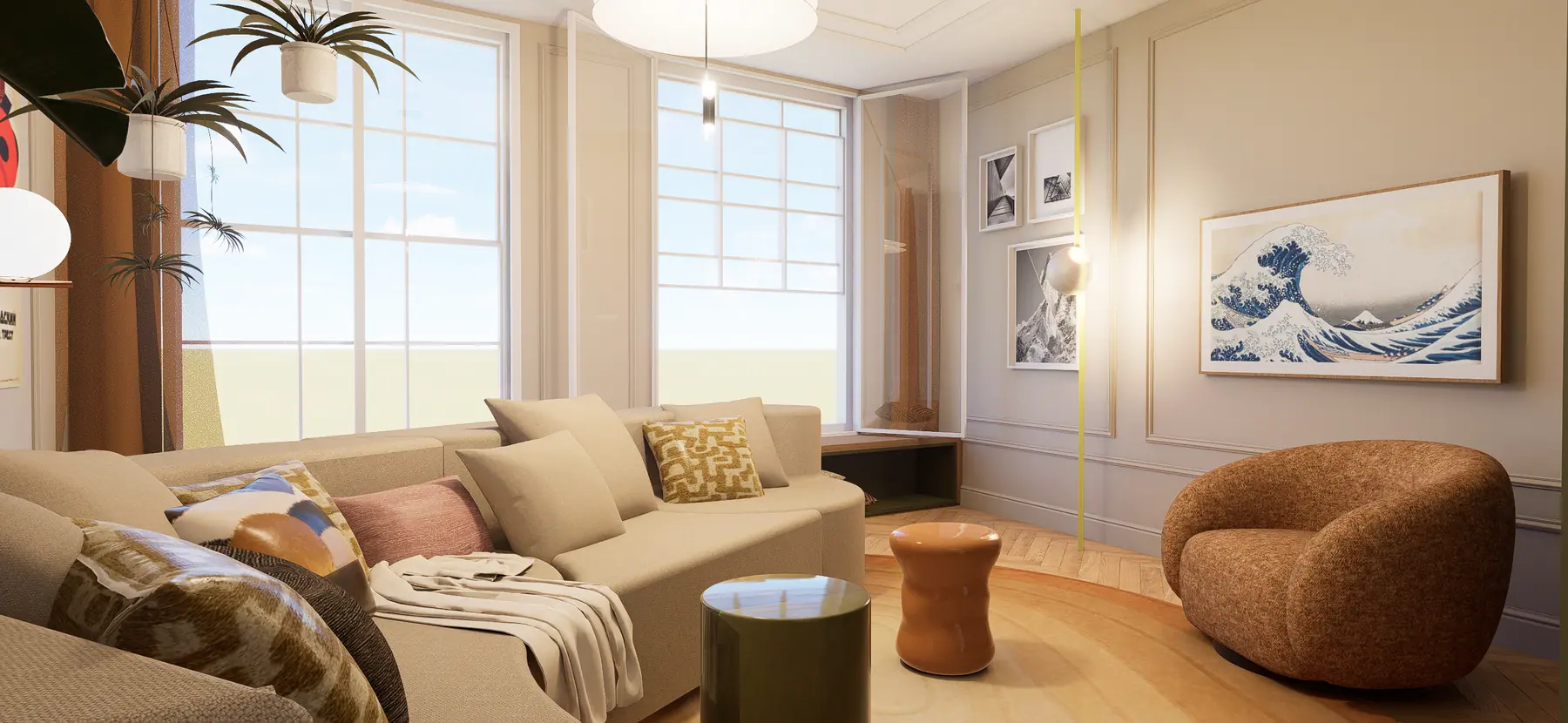 Projectbeeld, kleurrijk appartement