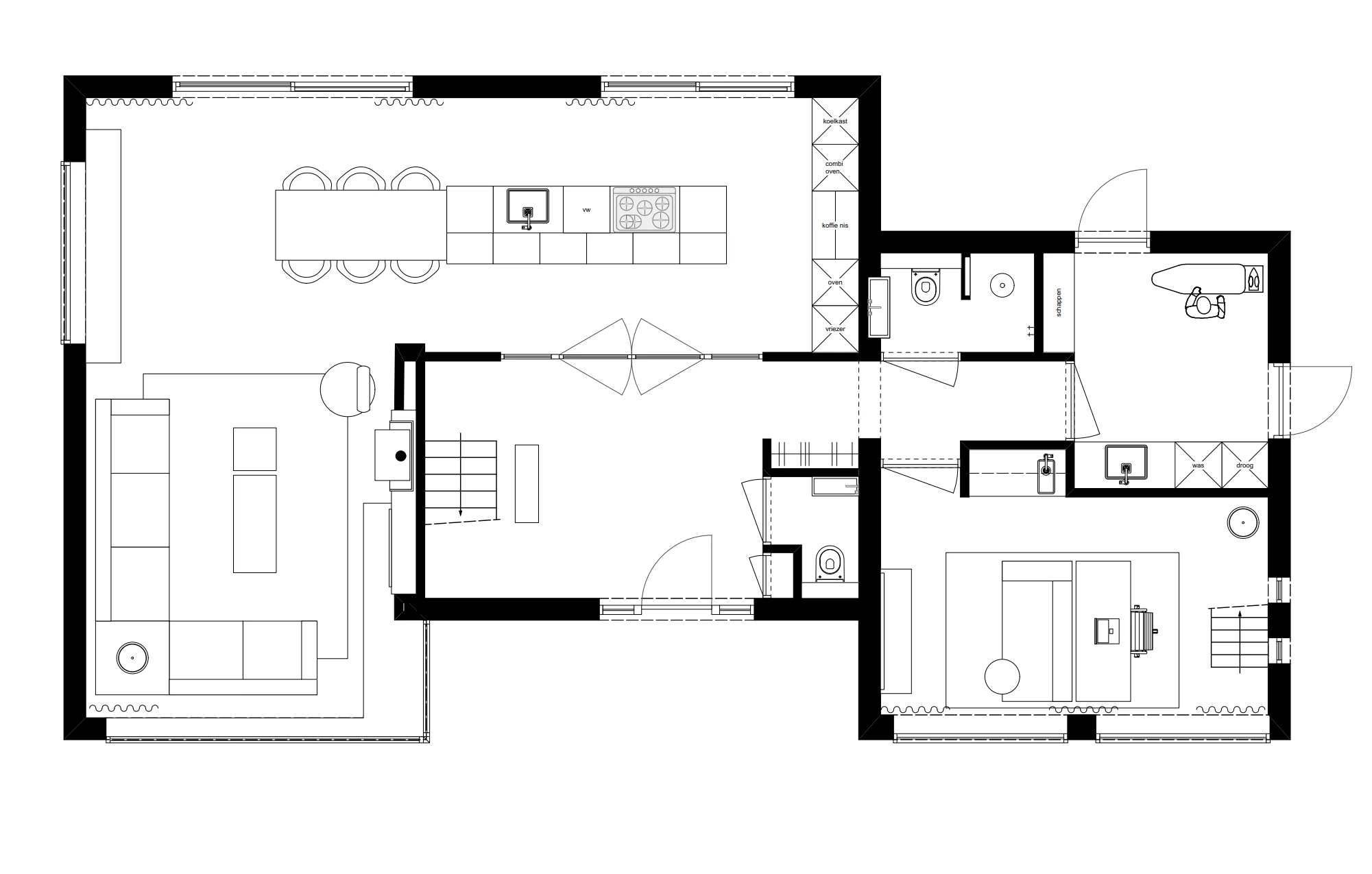 Plattegrond, woonhuis met tuinkamer