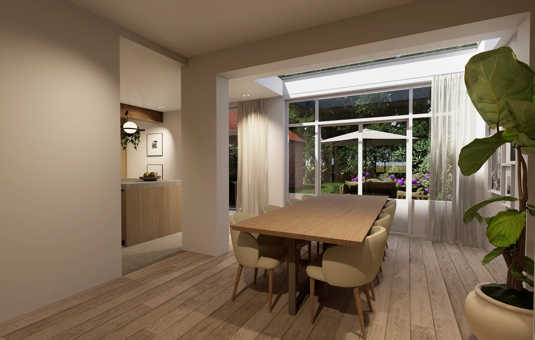 3D-visualisatie van het ontwerp 3, keukenrenovatie