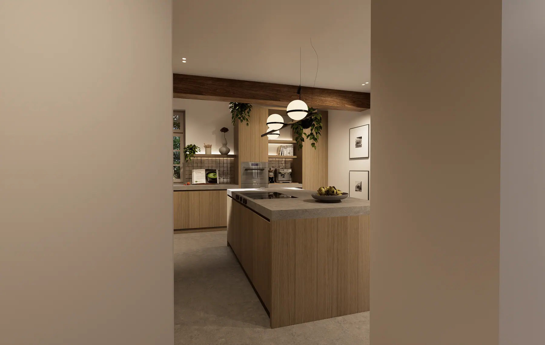 3D-visualisatie van het ontwerp 4, keukenrenovatie