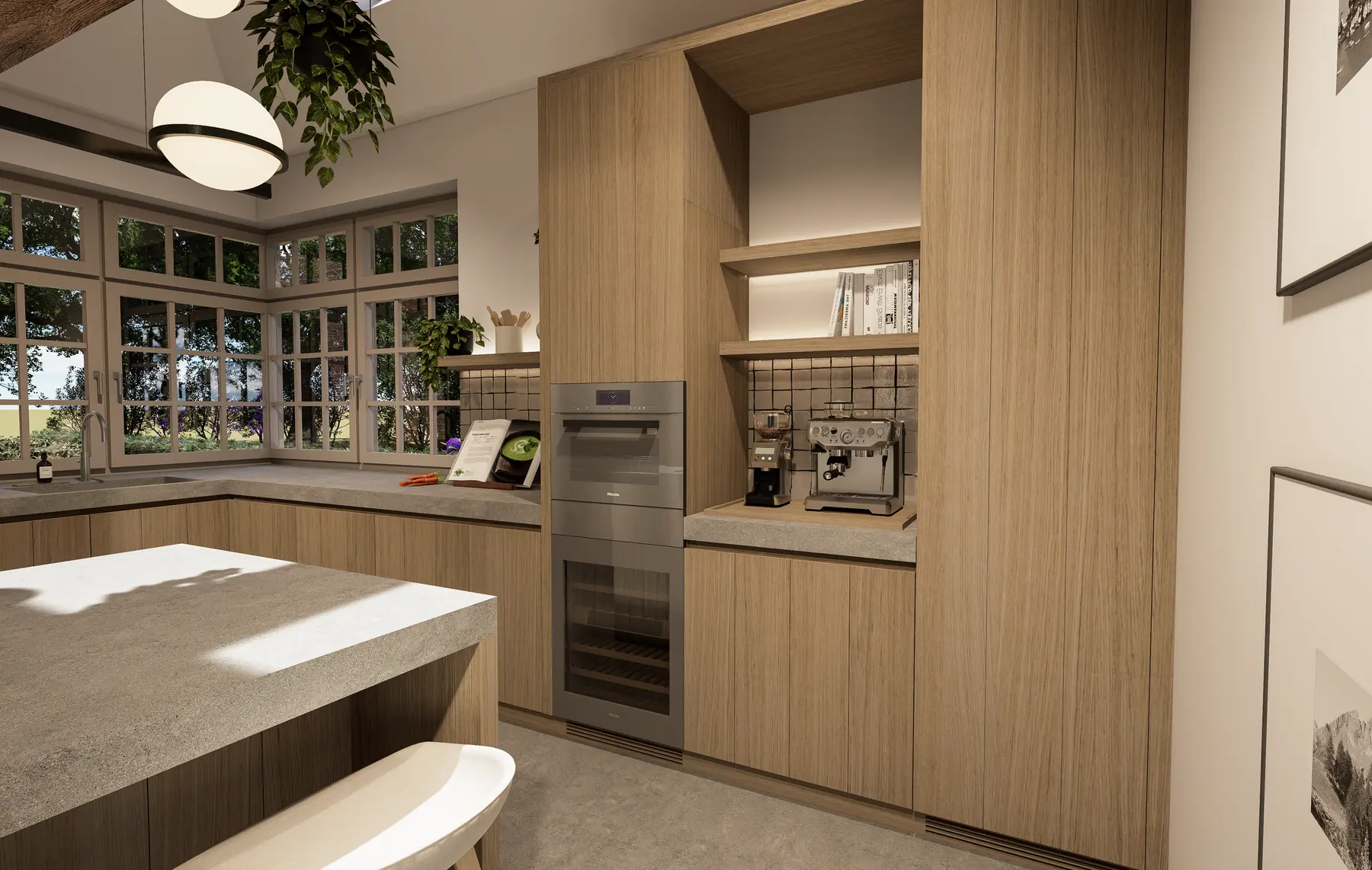3D-visualisatie van het ontwerp 8, keukenrenovatie