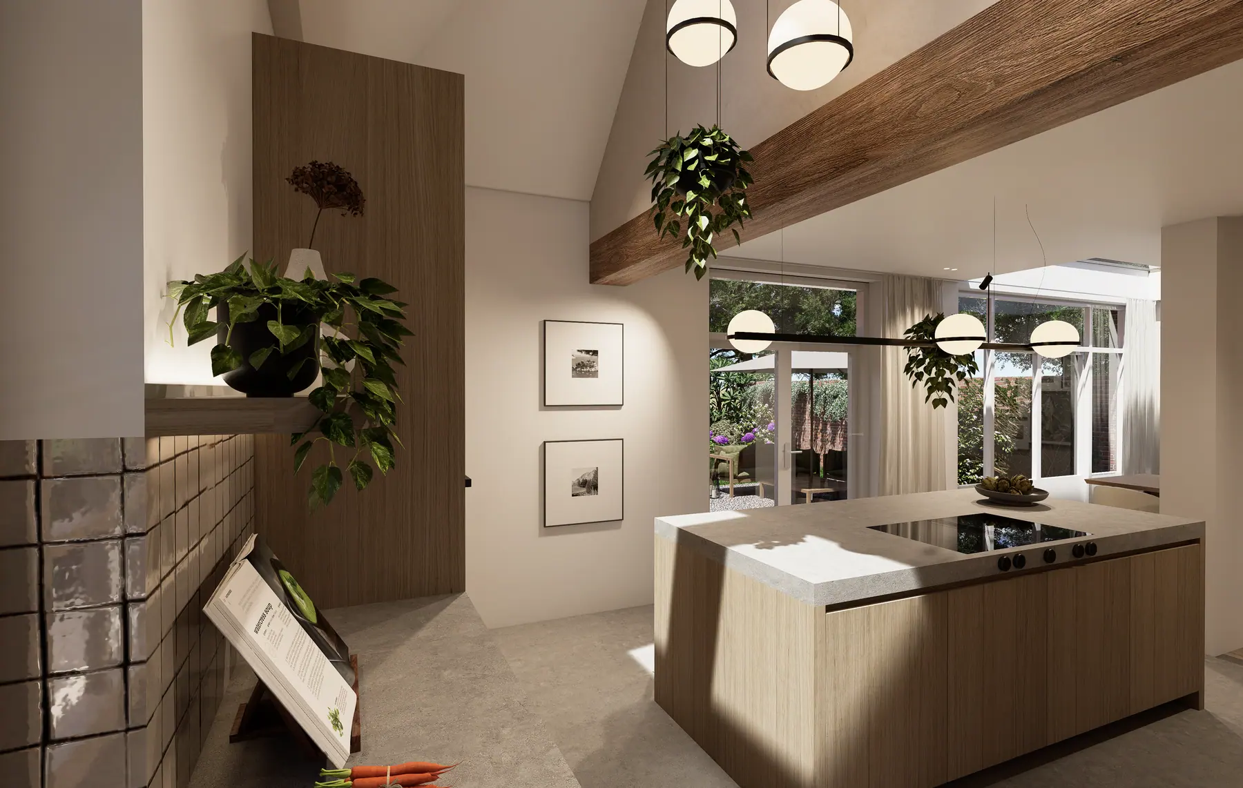 3D-visualisatie van het ontwerp 10, keukenrenovatie