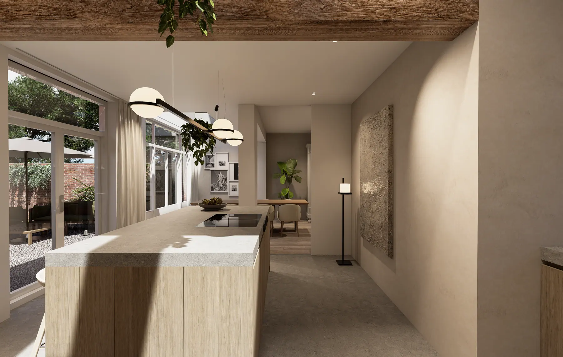 3D-visualisatie van het ontwerp 11, keukenrenovatie
