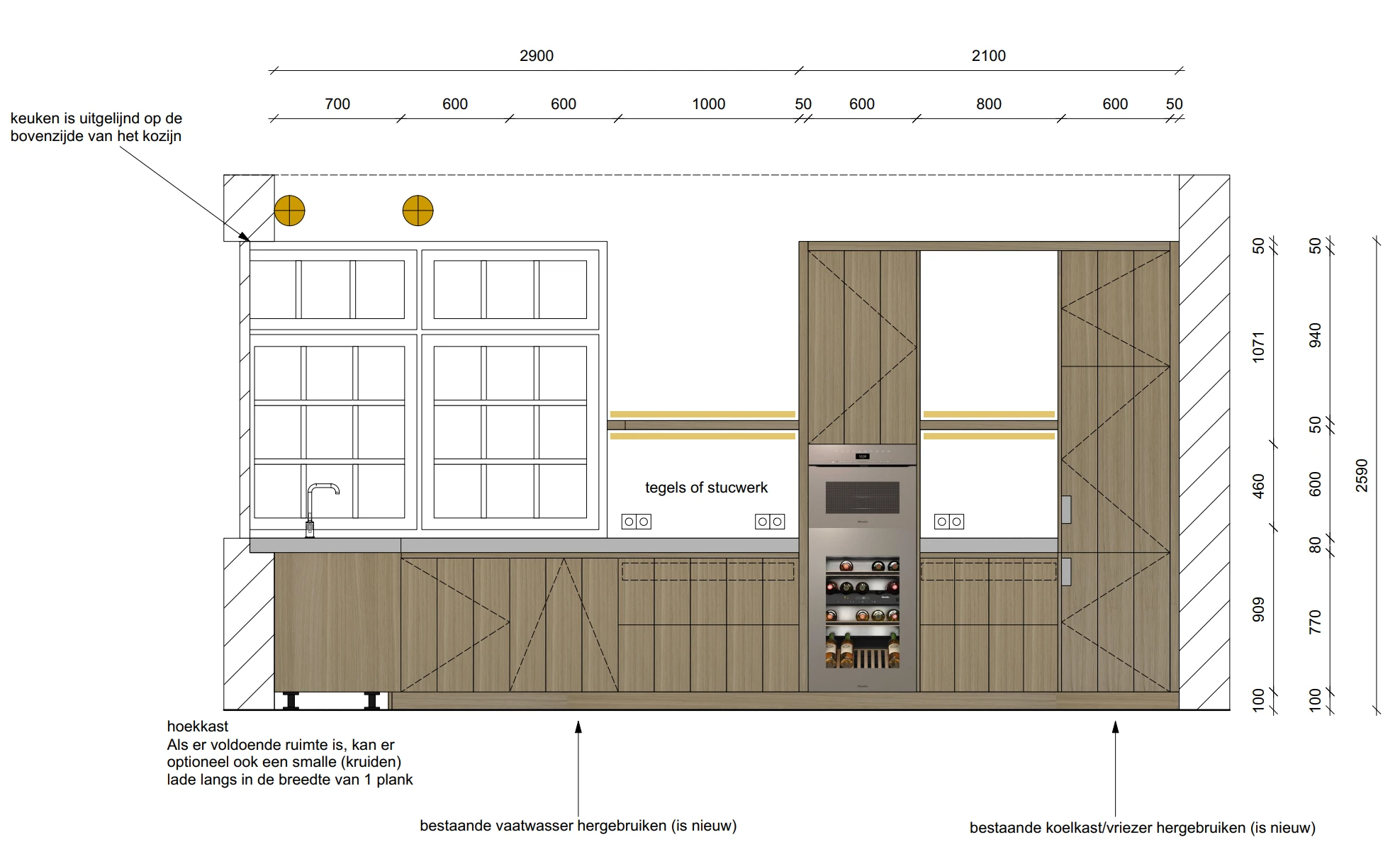 Maatwerktekening 2, keukenrenovatie