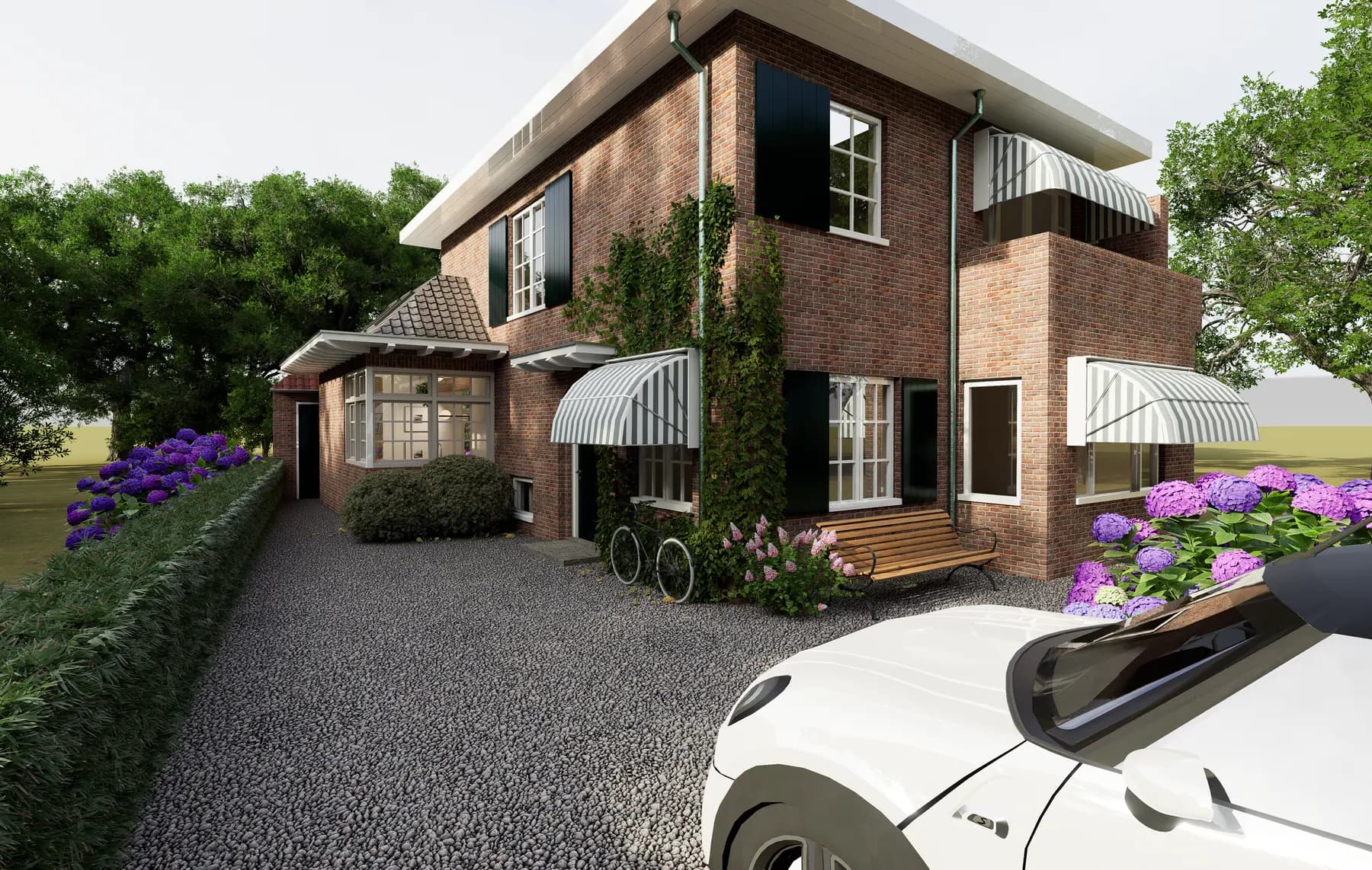 3D-visualisatie van het ontwerp, uitbouw