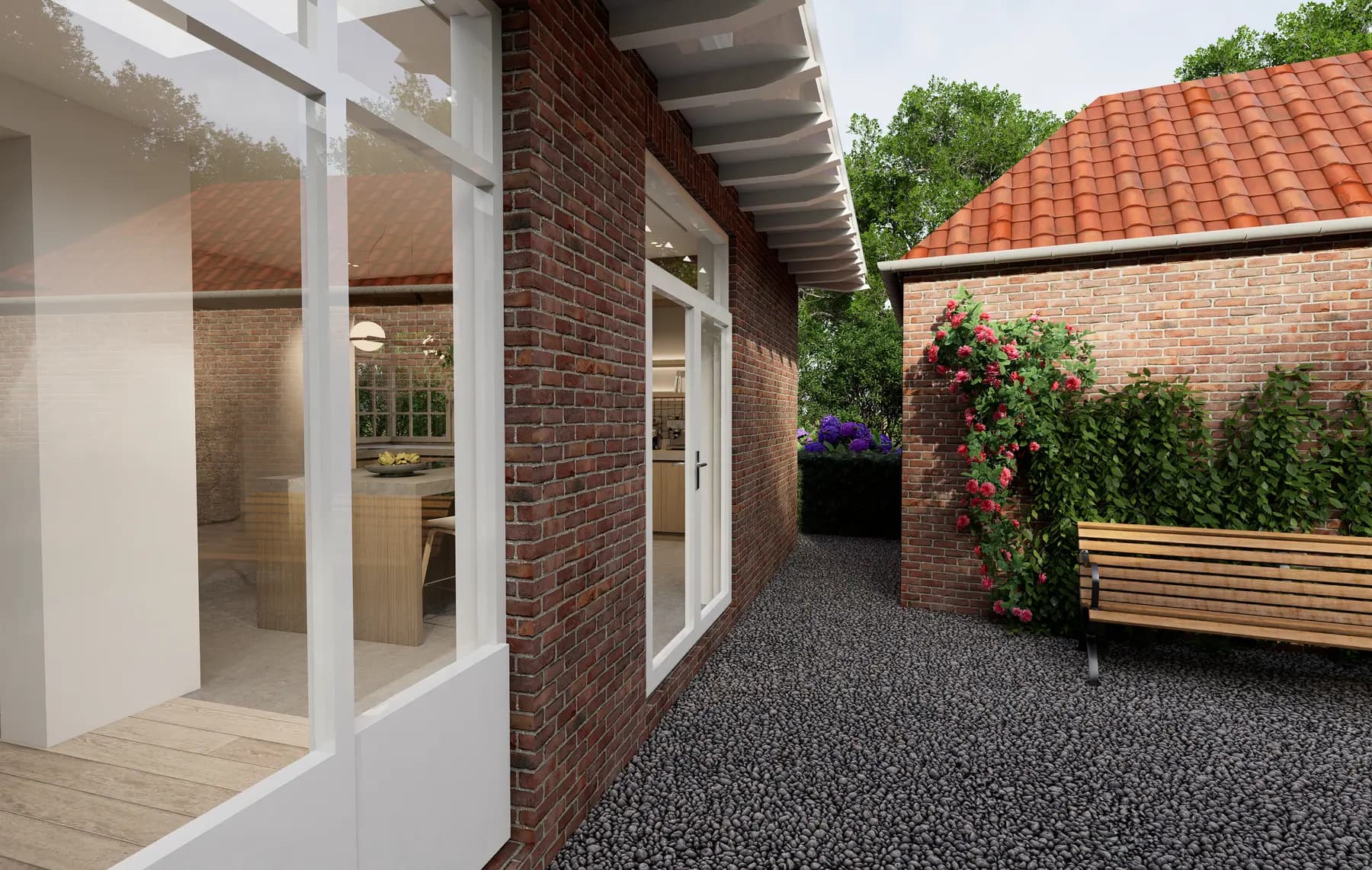 3D-visualisatie van het ontwerp 3, uitbouw