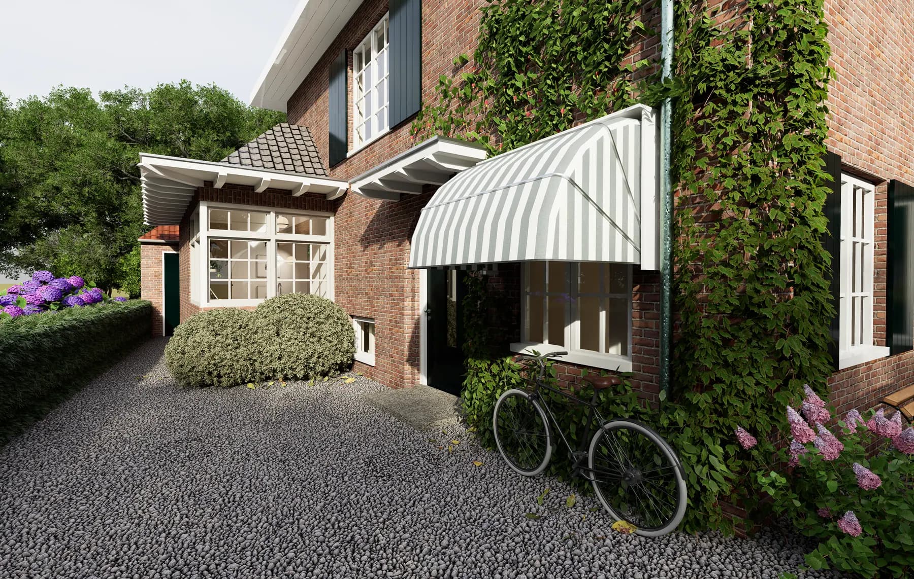 3D-visualisatie van het ontwerp 5, uitbouw